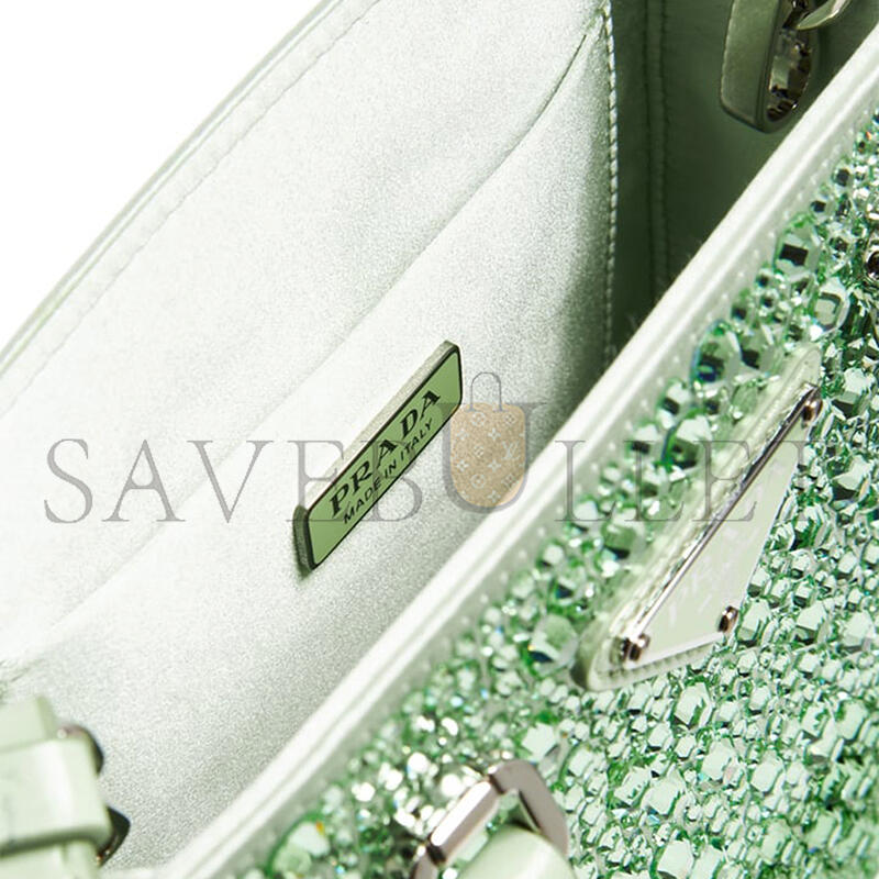 PRADA SMALL CRYSTAL SATIN TOTE BAG 1BA331 (17.5*15*5cm)